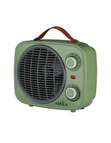 Fire Heater Fan 2000w Green/gray 2powers 3functions Thermostat Reg.safe, handle 25.5x25.5x13cm