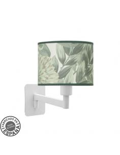 Moda Folding Wall Light 1xe14 White/Green Leaf 26x17x28 Cm