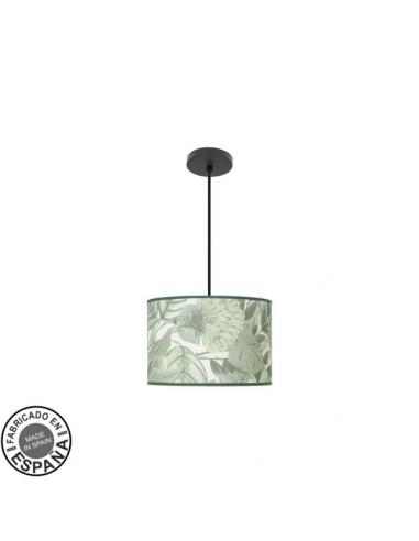 Fashion Pendant 1xe27 Black/Green Leaf Regx30x30cm