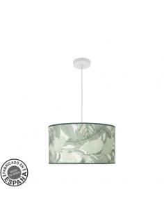 Moda Pendant 2xe27 White/Green Leaf Regx40x40cm C/diffuser