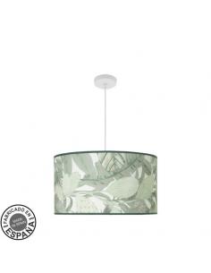 Moda Pendant 3xe27 White/Green Leaf Regx50x50cm C/diffuser