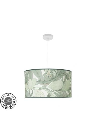 Moda Pendant 3xe27 White/Green Leaf Regx50x50cm C/diffuser