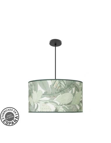 Moda Pendant 3xe27 Black/Green Leaf Regx50x50cm C/diffuser