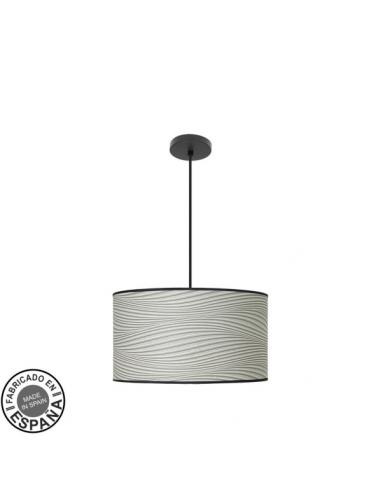 Colgante Moda 2xe27 Negro/surco Gris Regx40x40cm C/difusor