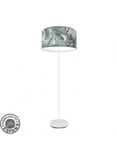 Pie De Salon Argel 1xe27 Blanco/hoja Azul 163x40x40 Cm