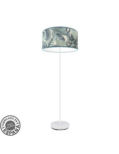 Algiers Living Room Foot 1xe27 White/Blue Leaf 163x40x40 Cm