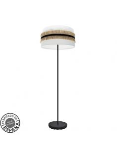 Angola Living Room Foot 1xe27 Negr/white-jute 166x40x40cm