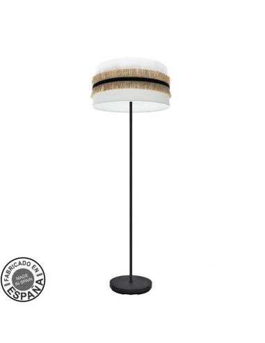 Angola Living Room Foot 1xe27 Negr/white-jute 166x40x40cm