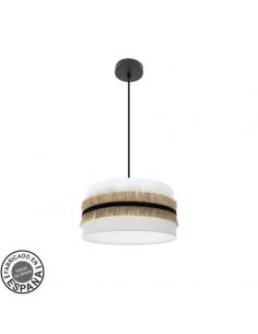 Angola Pendant 1xe27 Black/white-jute Regx40x40cm