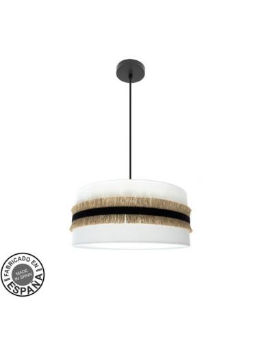 Angola 3xe27 Black/white-jute Regx50x50cm pendant