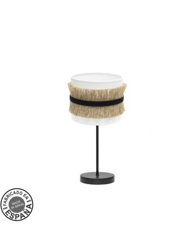Angola Table Lamp 1xe14 Black/white-jute 43x17x17cm