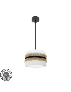 Angola Pendant 1xe27 Negr/white-jute Regx30x30cm