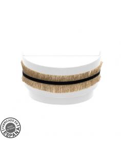 Angola Double Wall Light 1xe27 Black/white-jute 17x30x15cm