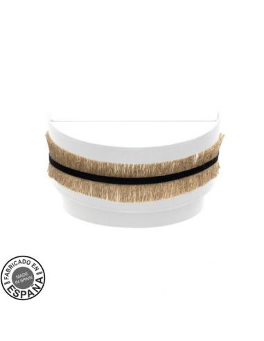 Angola Double Wall Light 1xe27 Black/white-jute 17x30x15cm