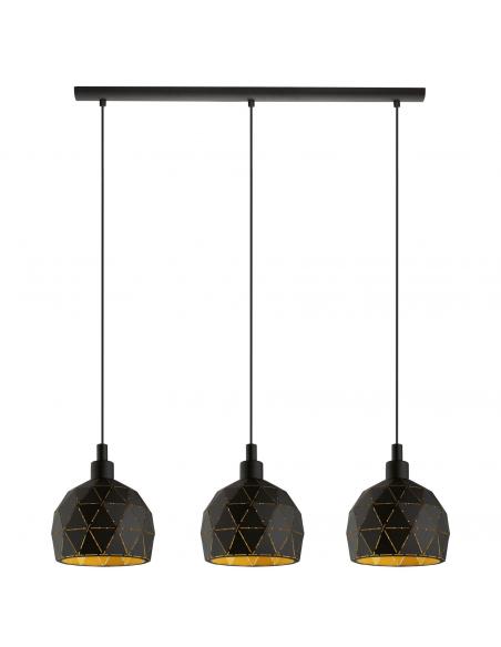 EGLO 97846 - ROCCAFORTE Living Room Lamp in black steel, gold