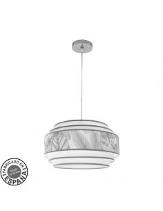 5p Cameroon 1xe27 Chrome/white/grey pendant Regx40x40cm
