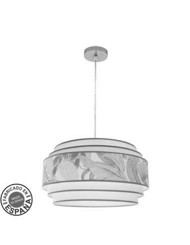 5p Cameroon 3xe27 Chrome/white/grey pendant Regx50x50cm
