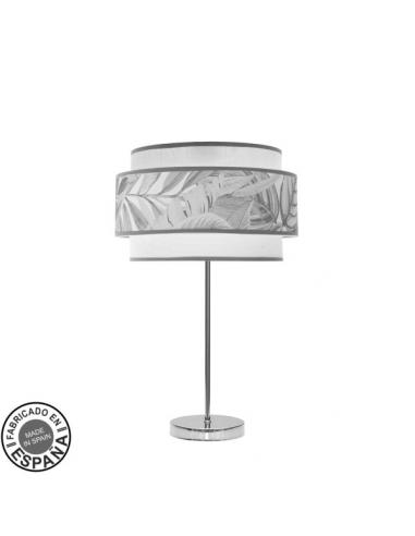 High Table Lamp Cameroon 1xe27 Chrome/white/gray 60x30x30 Cm
