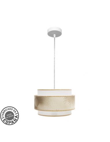 Colgante Nepal 3p 1xe27 Blanco/oro Regx30x30cm