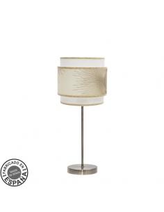 Nepal Table Lamp 1xe27 Leather/white/gold 45x18x18 Cm