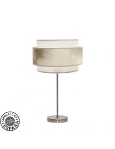 Sobremesa Alto Nepal 1xe27 Cuero/blanco/oro 60x30x30 Cm