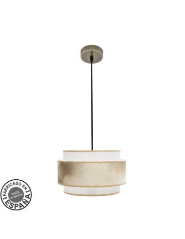 Nepal Pendant 3P 1xe27 Leather/white/gold Regx30x30cm