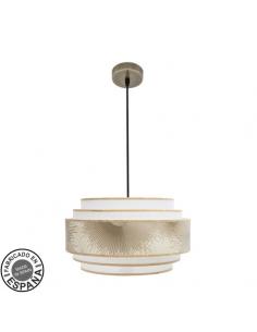 Nepal 5P 1xe27 Pendant Leather/white/gold Regx40x40cm