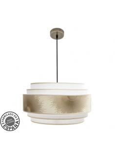 Nepal Pendant 5P 3xe27 Leather/white/gold Regx50x50cm