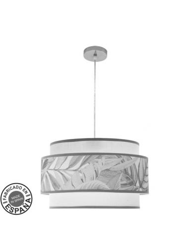 Colgante 3P Camerun 3xe27 Cromo/blanco/gris Regx50x50 Cm