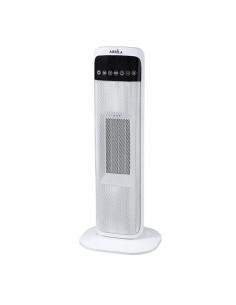 Guadalupe Vertical Ceramic Fan Heater 2000w White/black 2 oscillating powers Anti-tip C remote 62x21x15cm