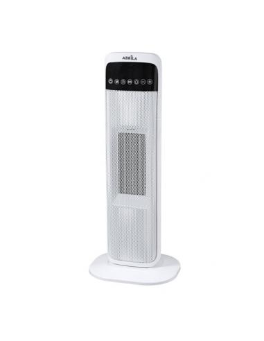 Guadalupe Vertical Ceramic Fan Heater 2000w White/black 2 oscillating powers Anti-tip C remote 62x21x15cm