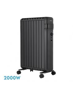 Poland 2000w Black Oil Radiator Closed Fins 9elements 3Powers Anti-tip Safety Prot.63.5x45x24.5 Cm