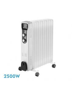 Brasilia Oil Radiator 2500w 11elem.white/black 3powers Anti-tip Thermostat Reg.safety.handle 59.5x48x24cm