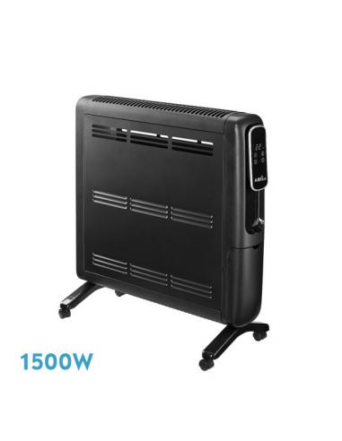 Emisor Termico Aluminio Alpino 1500w Negro 2pot Display C/remoto,antivuelco,temp.reg.61,8x51x25,5cm