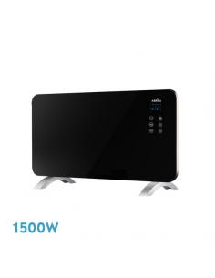 Himalaya Glass Thermal Emitter 1500w Black 2pots gums Xaluminum, remote, timer, ip24 38x76x6.86 Cm