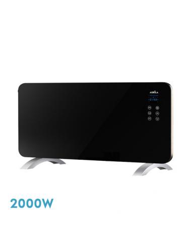 Himalaya Glass Thermal Emitter 2000w Black 2pot Xaluminum, remote, timer, ip24 38x92x6.86 cm