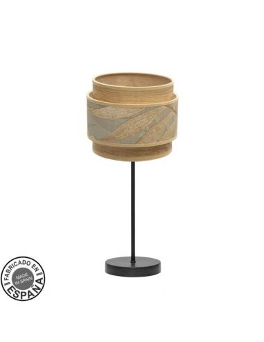 Small Desktop Lamp. Samoa 1xe14 Black/camel 44x18x18cm