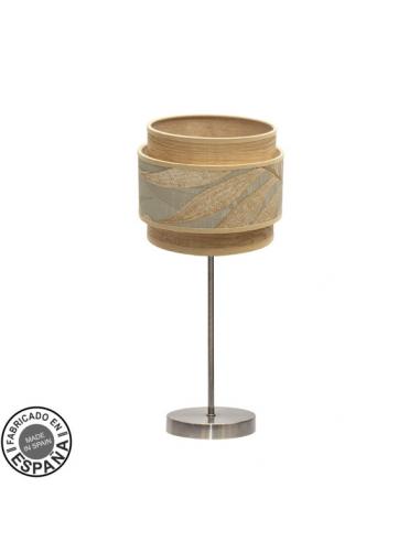 Small Desktop Lamp. Samoa 1xe14 Leather/camel 44x18x18cm