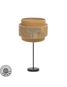 Large Samoa Table Lamp 1xe27 Black/camel 65x30x30cm