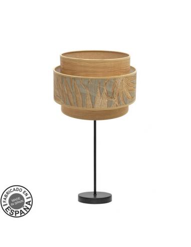 Sobremesa Grande Samoa 1xe27 Negro/camel 65x30x30cm