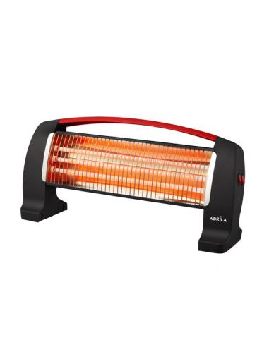 Estufa Electrica Cuarzo Edipo 1200w Negro/rojo 3potencias Antivuelco 24x50x13 Cm