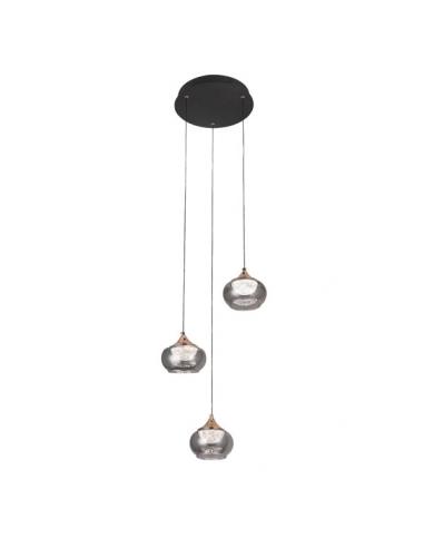 Pompeya 3l Black Ceiling Light 21w 3000-4000-6000k C/remote Reg.intensity 1890lm Regx35x35 Cm