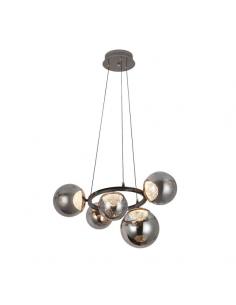 Colgante Pompeya 5l Negro 35w 3000-4000-6000k C/remoto Y Reg.intensidad 3150lm Regx58x58 Cm