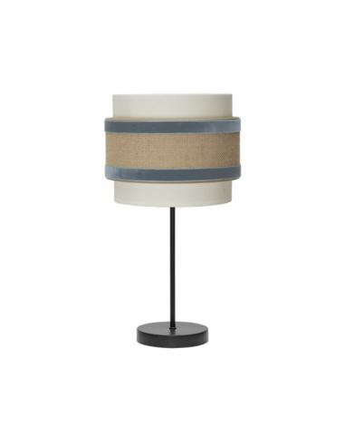 Small Desktop Lamp. Carnelian 1x14 Beige/blue 47x18x18cm