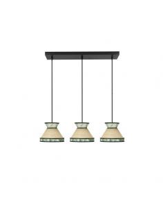 Regleta Constantinopla 3xe27 Beis/verde Regx68x20cm