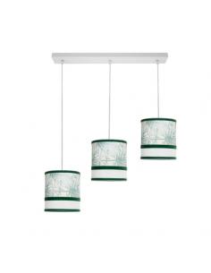 Caledonia 3xe27 White/green Regx65x16cm strip