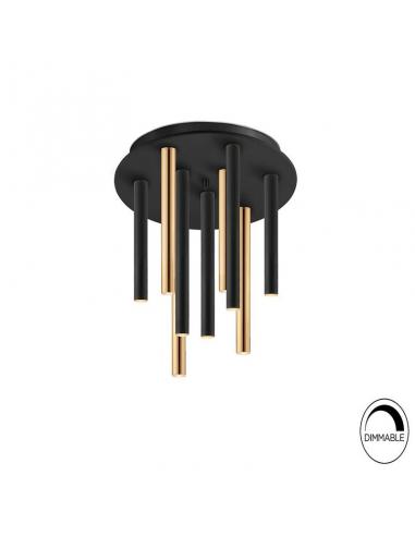 Matte Black Ceiling Light 42Ø 45W - Rods