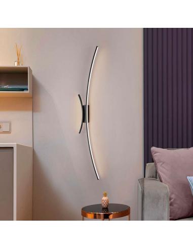 Matte Black Wall Light 21W - Curves