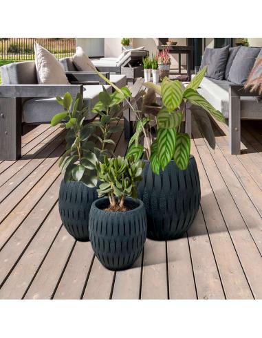 Black patinated set 49Ø - Yucca