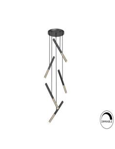 Matte black and glossy gold lamp 43Ø 25W - Edna